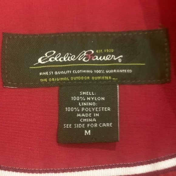 Eddie Bauer polyester cranberry outer pea coat style jacket lined size medium - Picture 14 of 14